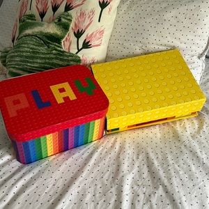 New With Defects Lego Inspired Building Blocks Storage Boxes Containers